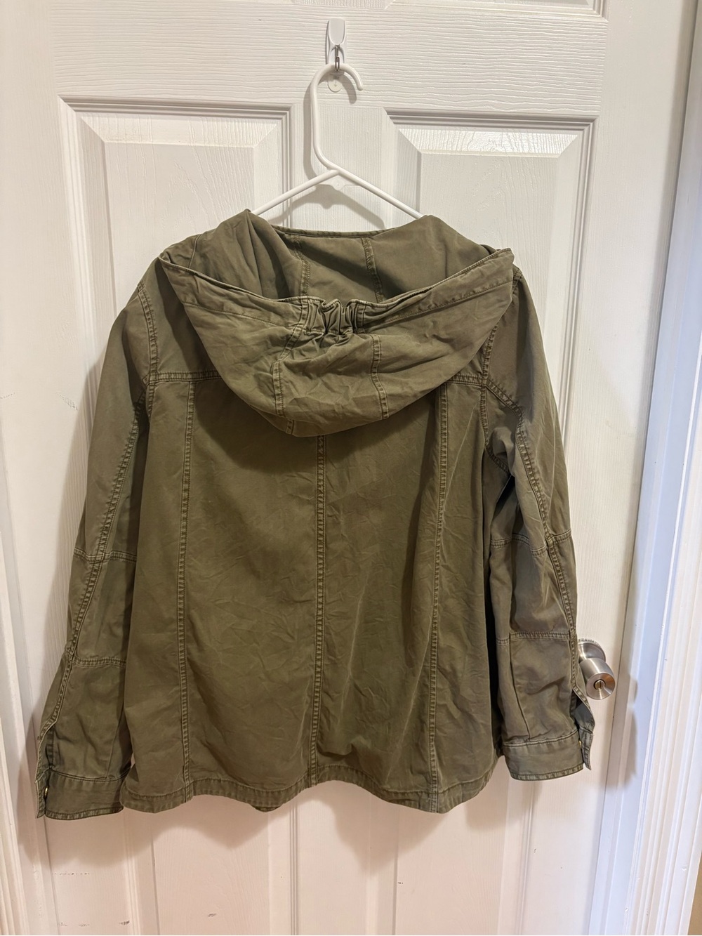 American Eagle Outfitters Olive Utility Hooded Jacket - Picture 2 of 8